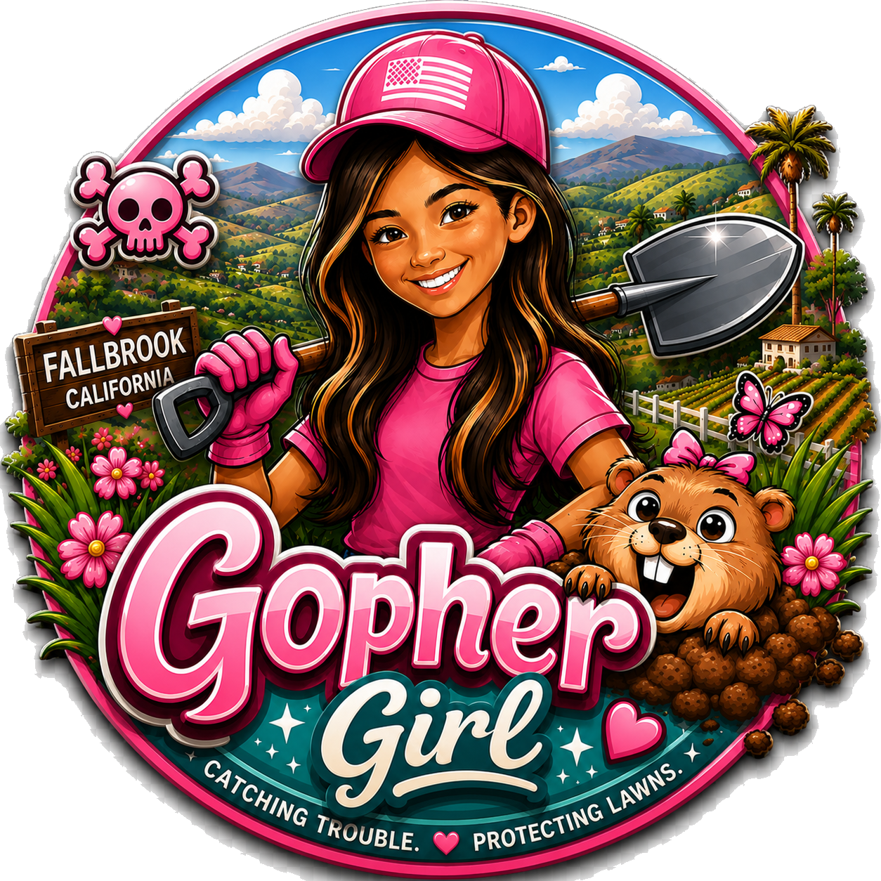 Gopher Girl local gopher removal service logo in Fallbrook, California